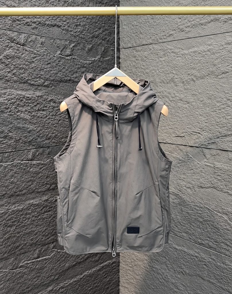 Sleeve less Hoodie Jacket M2 - Ash