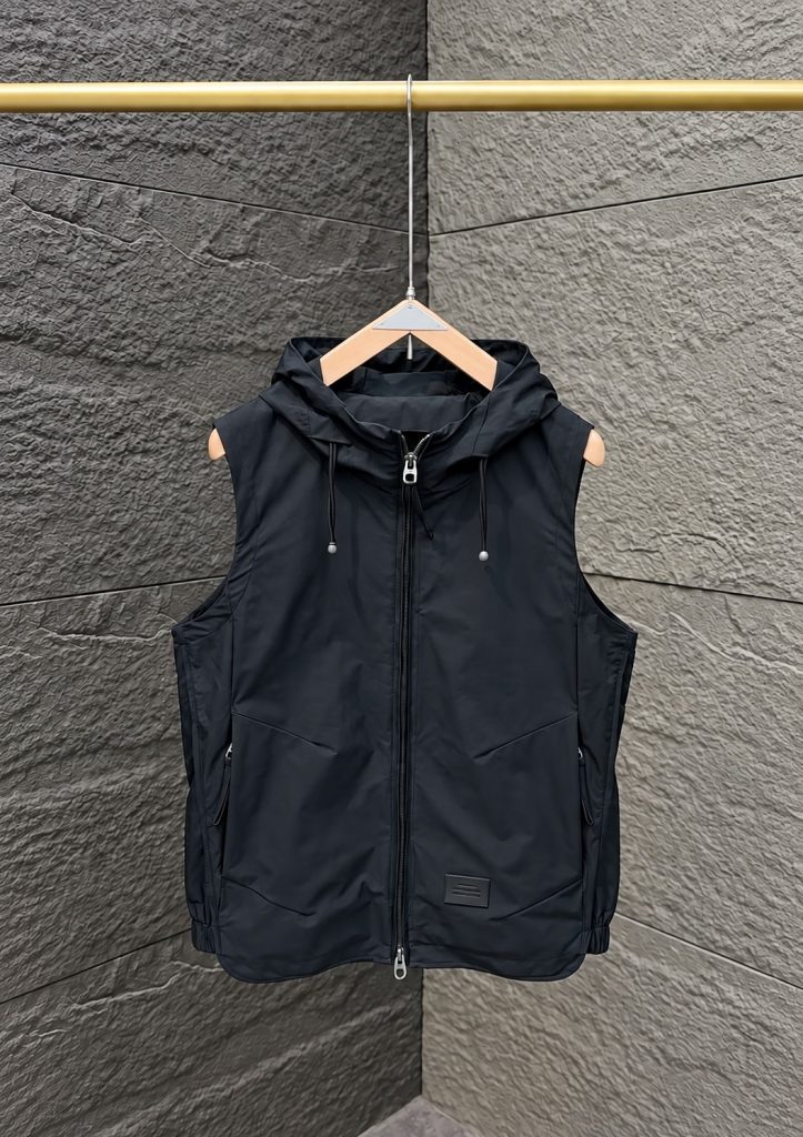 Sleeve less Hoodie Jacket M2 - Black